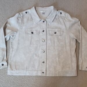 Christopher & Banks Floral Jean Jacket